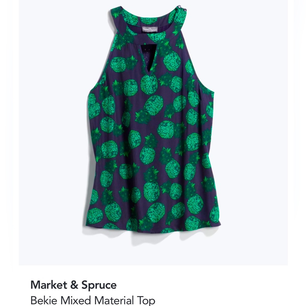 Market & Spruce - Bekie Mixed Material Halter Top